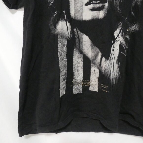 GUESS | medium | Black Graphic Short Sleeve Tee / T-Shirt | Gold Print on Sleeve - Picture 7 of 14